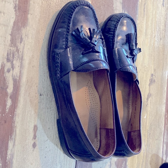 COLE HAAN GREEN LABEL MEN’S BROWN LEATHER TASSEL LOAFERS!  GREAT CONDITION! - Picture 1 of 4
